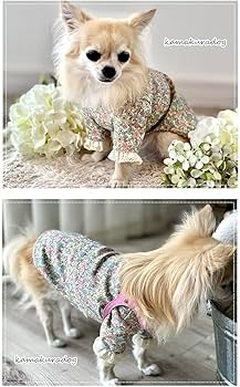 リバティ  犬服 犬服 スモッキング刺繍のリバティプリントドレス グレンジェイド